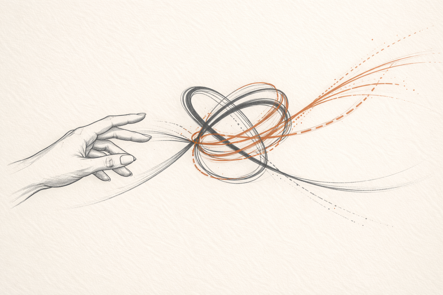 The Dialectic - Hand touching the knot of understanding